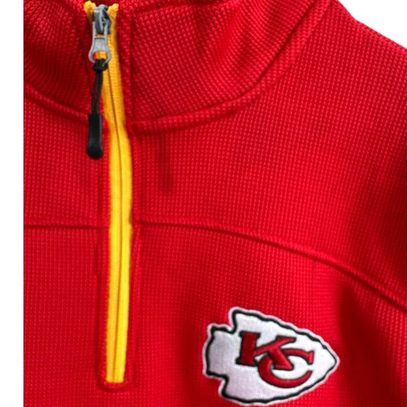 NFL Kansas City Chiefs Team Apparel Knit Pullover 1/4 Zip Sweater Men's M NWT - Picture 5 of 15